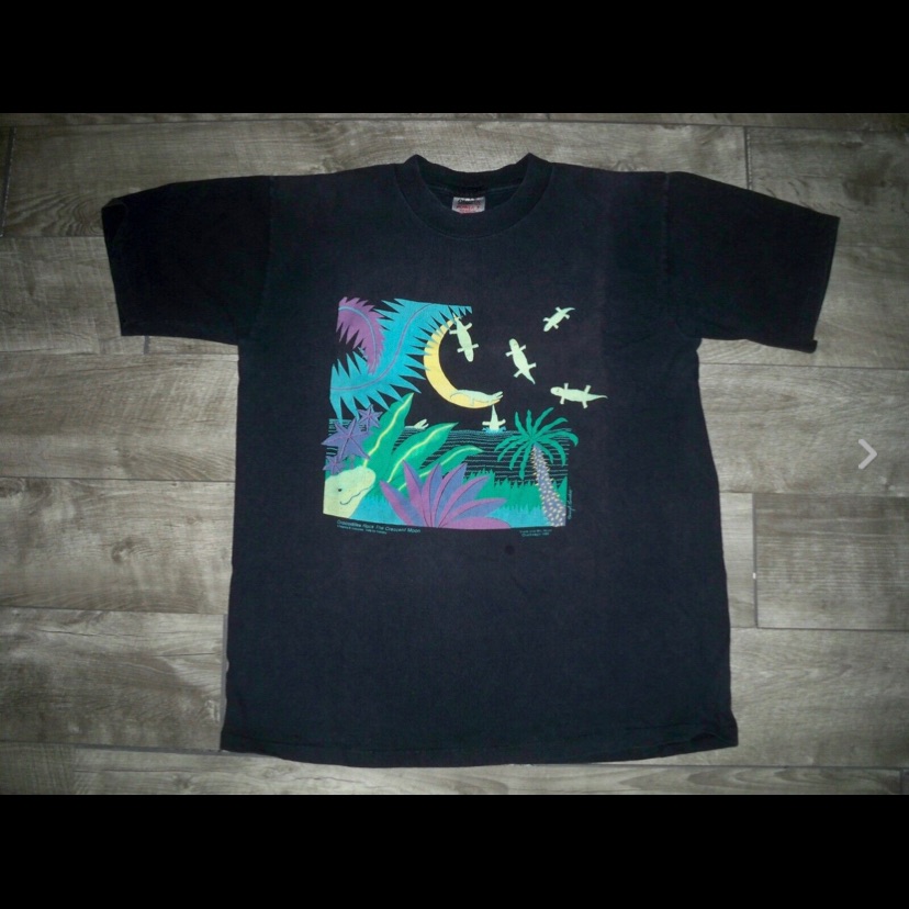 Vintage 80's Crocodiles Rock Lenches Single Stitch All Over Print Tshirt Tee Xl